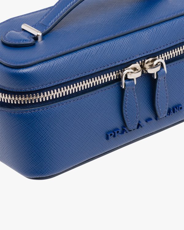 Bright Blue/astral Blue Small Saffiano leather pouch - Image 6