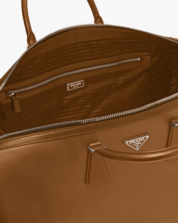 Cinnamon Saffiano Leather Travel Bag - Image 5