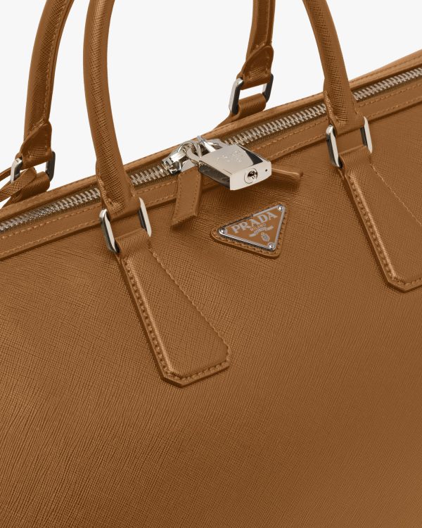 Cinnamon Saffiano Leather Travel Bag - Image 6