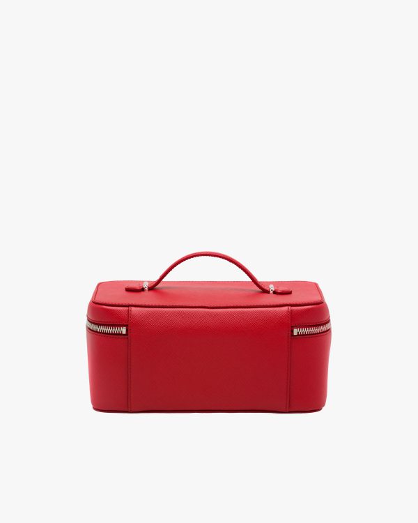Fiery Red/astral Blue Medium Saffiano leather pouch - Image 5